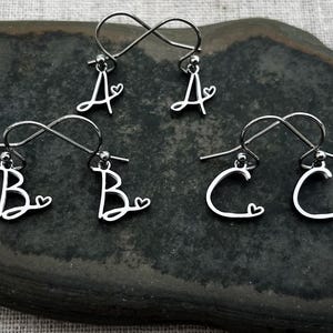Silver Initial Earrings - Letter Earrings - Personalized Earrings - Initial Jewelry - Letter Jewelry - Personalized Gifts - Gifts For Her