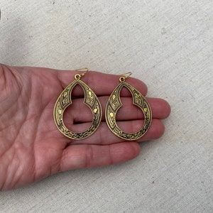 SALE Gold Ethnic Earrings Gold Boho Earrings Large Gold Earrings Gold Moroccan Earrings Gold Hoop Earrings Bohemian Hoops image 10