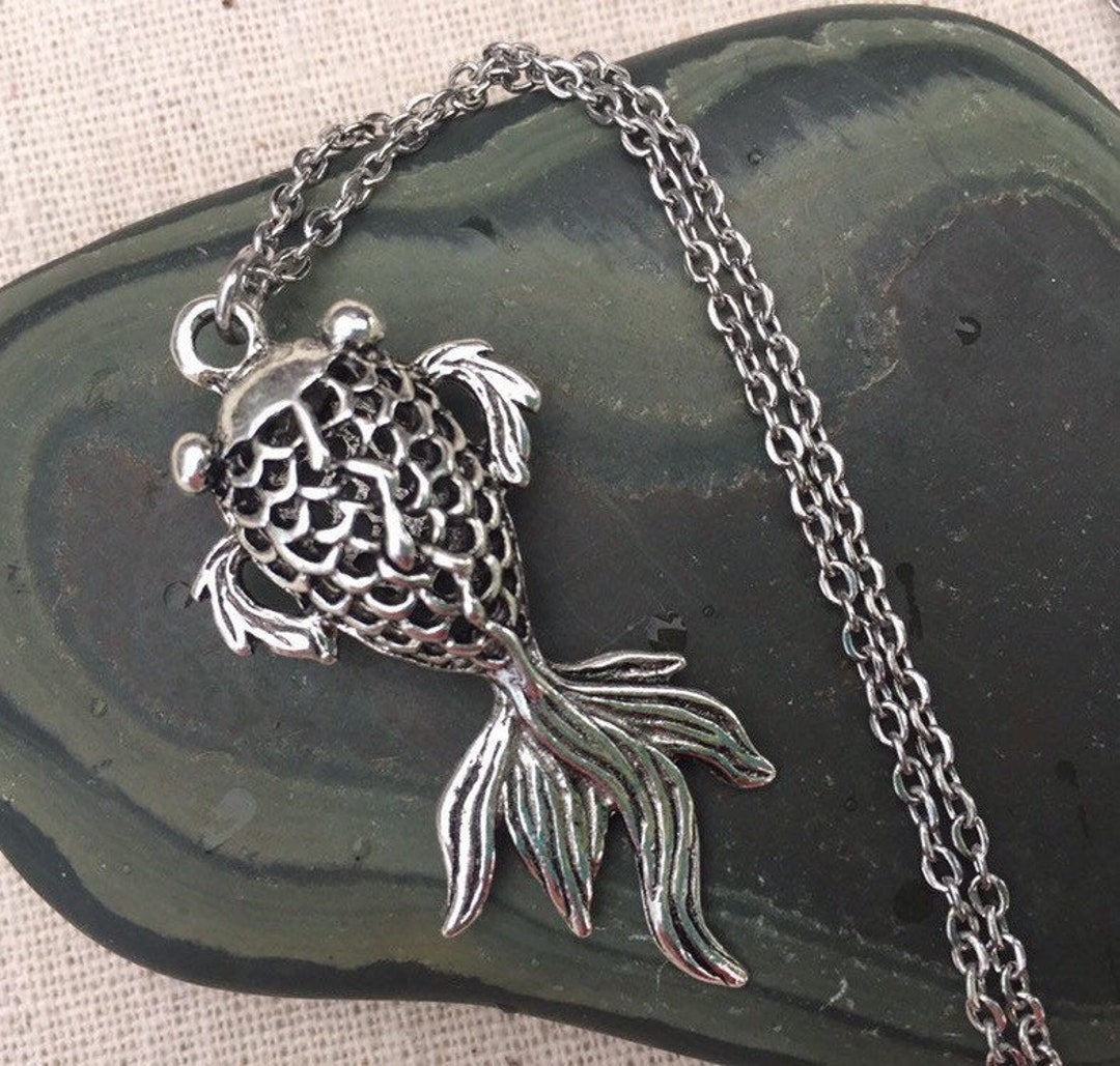 SALE Koi Fish Necklace Silver Fish Necklace Unique Fish Jewelry Koi