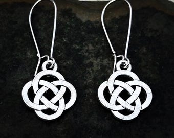 Silver Celtic Earrings - Celtic Knot Earrings - Irish Jewelry Gifts - Celtic Jewelry Gifts - Irish Knot Jewelry - Celtic Dangle Earrings