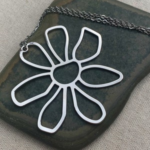 SALE - Huge Flower Necklace - Flower Statement Necklace - Large Flower Necklace - Modern Flower Necklace - Big Flower Jewelry - Flower Gifts