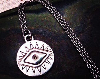 Silver Evil Eye Necklace - Silver Talisman Necklace - Evil Eye Jewelry Gifts - Talisman Jewelry Gifts - Gifts For Her - Evil Eye Gifts