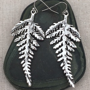 Big Fern Earrings - Fern Leaf Earrings - Large Fern Earrings - Silver Fern Earrings - Statement Fern Earrings - Silver Fern Jewelry