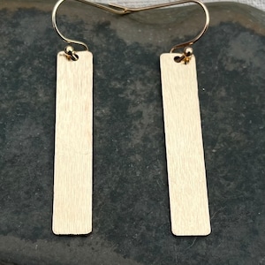 Gold Bar Earrings - Long Gold Earrings - Modern Gold Earrings - Gold Dangle Earrings - Gold Drop Earrings - Geometric Gold Earrings