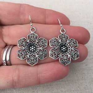 SALE Big Flower Earrings Flower Jewelry Gifts Floral Filigree Earrings Flower Statement Earrings Filigree Flower Jewelry image 6