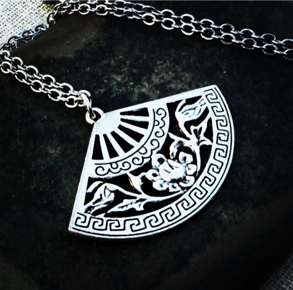 Silver Fan Necklace - Fan Pendant Necklace - Fan Jewelry Gifts - Oriental Necklace - Gifts For Her - Ornate Fan Necklace - Fan Gifts For Her