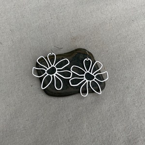 SALE Huge Flower Earrings Large Flower Earrings Big Flower Earrings Modern Flower Earrings Statement Flower Earrings image 9