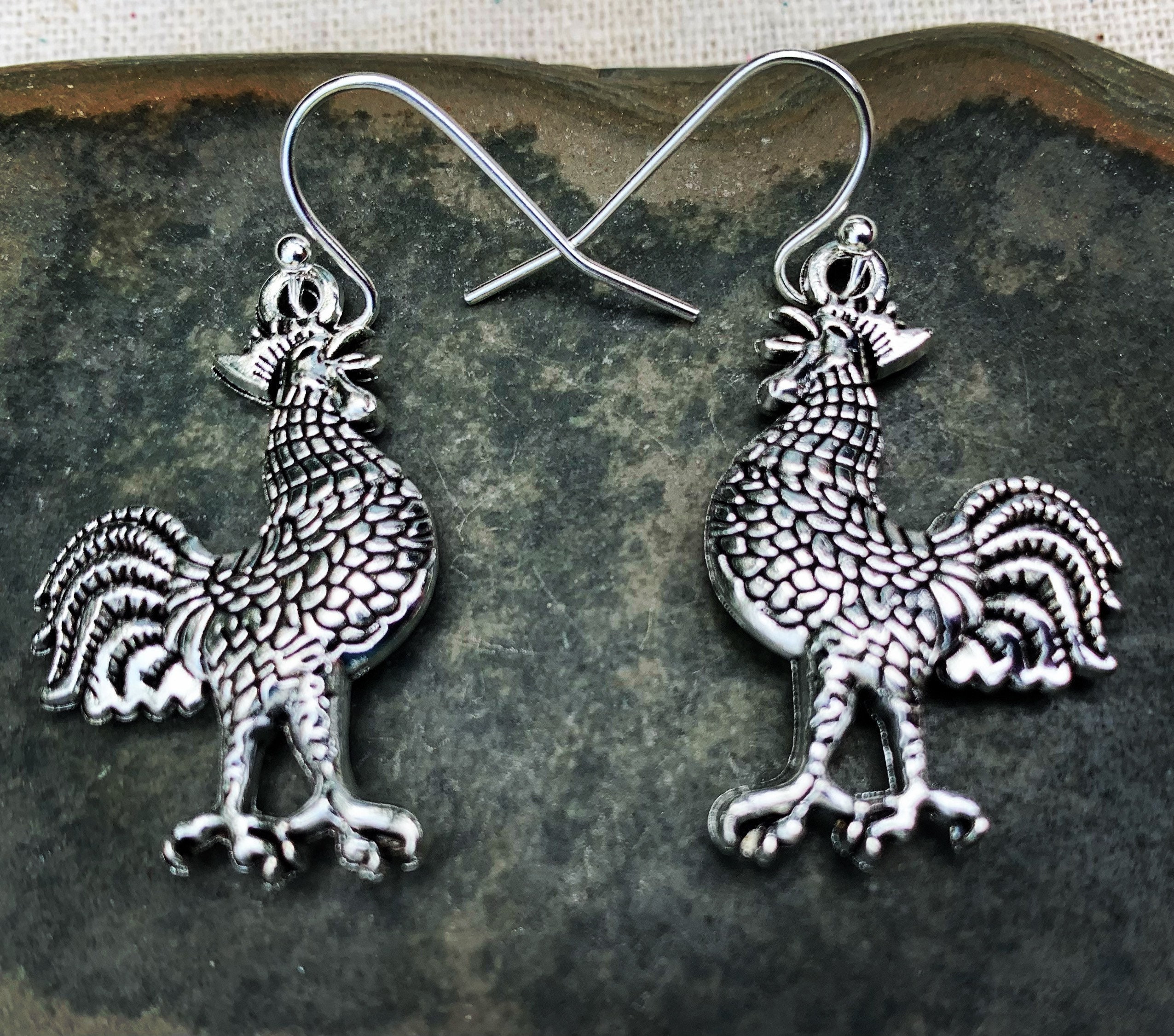SALE Chicken Earrings Rooster Earrings Hen Earrings Etsy