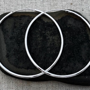 Sterling Silver Hoops - Endless Hoop Earrings - Minimalist Hoop Earrings - Large Modern Hoops - Statement Hoop Earrings - Large Silver Hoops