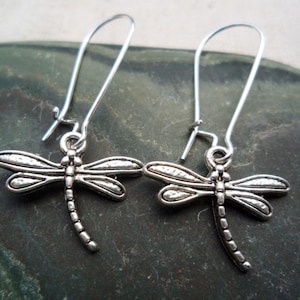 Dainty Dragonfly Earrings - Dragonfly Dangle Earrings - Silver Dragonfly Earrings - Tiny Dragonfly Earrings - Dragonfly Jewelry Gifts