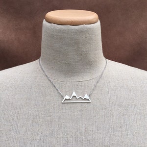 SALE Mountain Range Necklace Silver Mountain Necklace Mountain Lover Necklace Mountain Jewelry Gifts Silver Mountain Jewelry image 10