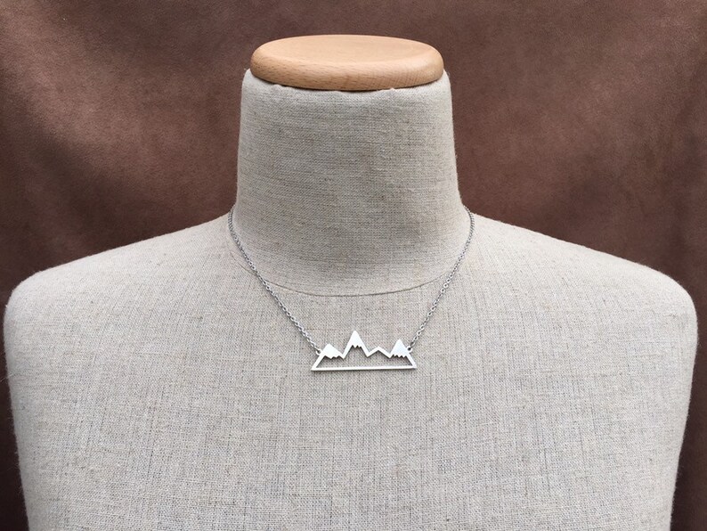 SALE Mountain Range Necklace Silver Mountain Necklace Mountain Lover Necklace Mountain Jewelry Gifts Silver Mountain Jewelry image 10