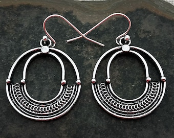 SALE - Little Boho Earrings - Small Silver Earrings - Boho Dangle Earrings - Silver Ethnic Earrings - Bohemian Drop Earrings - Boho Jewelry