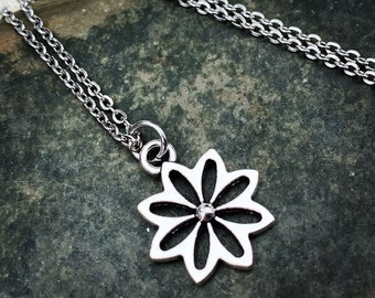 Little Flower Necklace - Dainty Flower Necklace - Silver Flower Necklace - Small Flower Necklace - Gifts For Her - Flower Jewelry Gifts