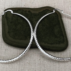 Large 70mm Sterling Silver Hoop Earrings - Big Silver Hoop Earrings - Modern Hoop Earrings - Silver Statement Hoops - Huge Hoop Earrings