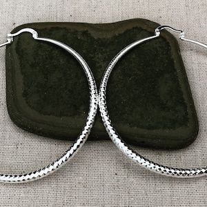 SALE - Large Hoop Earrings - Big Silver Hoops - Modern Hoop Earrings - Statement Hoop Earrings - Big Modern Hoops - Huge Silver Hoops