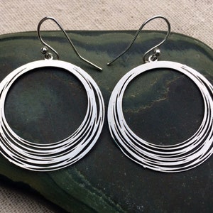 Modern Silver Earrings - Silver Minimalist Earrings - Silver Geometric Earrings - Dainty Silver Dangle Earrings - Minimalist Jewelry Gifts