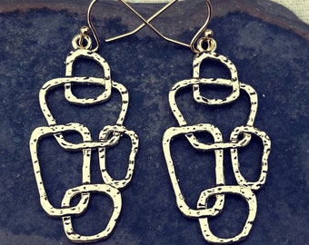 SALE - Gold Geometric Earrings - Modern Gold Earrings - Geometric Dangle Earrings - Minimalist Gold Earrings - Modern Drop Earrings