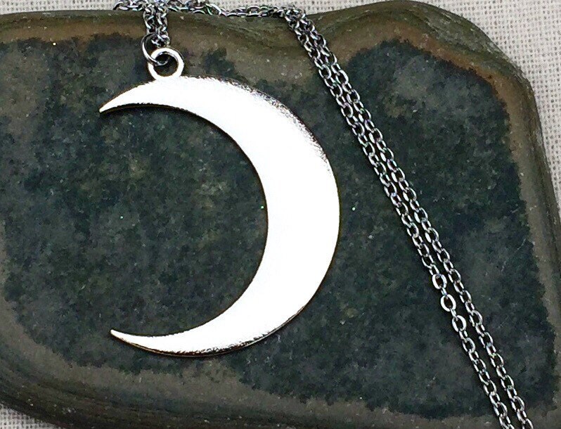 Large crescent hotsell moon necklace