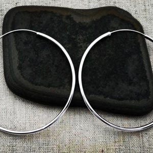 Sterling Silver Hoops - Endless Hoop Earrings - Minimalist Hoop Earrings - Large Modern Hoops - Statement Hoop Earrings - Large Silver Hoops