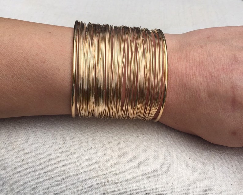 SALE Gold Cuff Bracelet Big Gold Bracelet Gold Statement Etsy