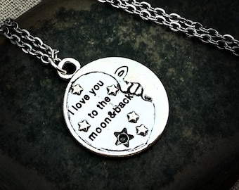 I love you to the moon and back Necklace - I Love You to the Moon and Back Jewelry - I Love You to the Moon and Back Gifts - Love You Gifts