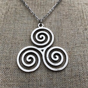 Triskelion Necklace - Triple Spiral Necklace - Celtic Necklace - Irish Necklace - Triskelion Jewelry - Celtic Jewelry - Irish Jewelry Gifts