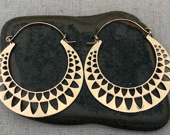 SALE - Gold Geometric Earrings - Gold Geometric Hoops - Gold Hoop Earrings - Modern Gold Hoops - Modern Gold Earrings - Modern Gold Jewelry