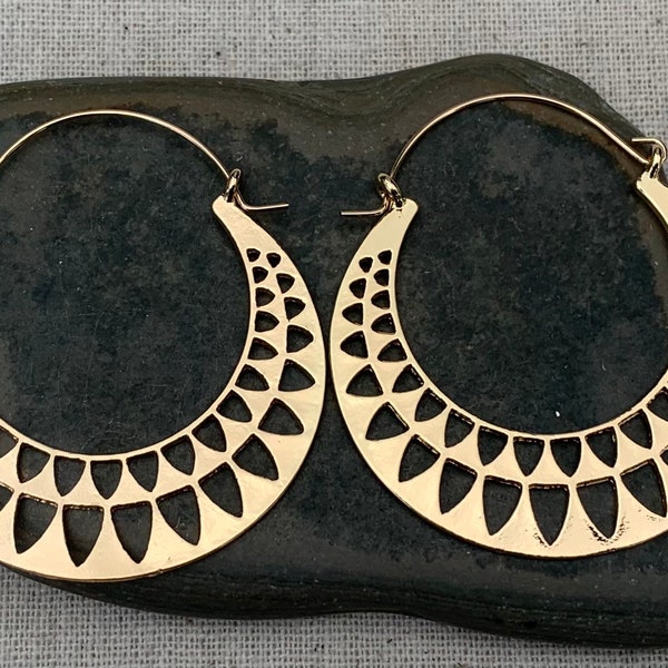 SALE - Gold Geometric Earrings - Gold Geometric Hoops - Gold Hoop Earrings - Modern Gold Hoops - Modern Gold Earrings - Modern Gold Jewelry