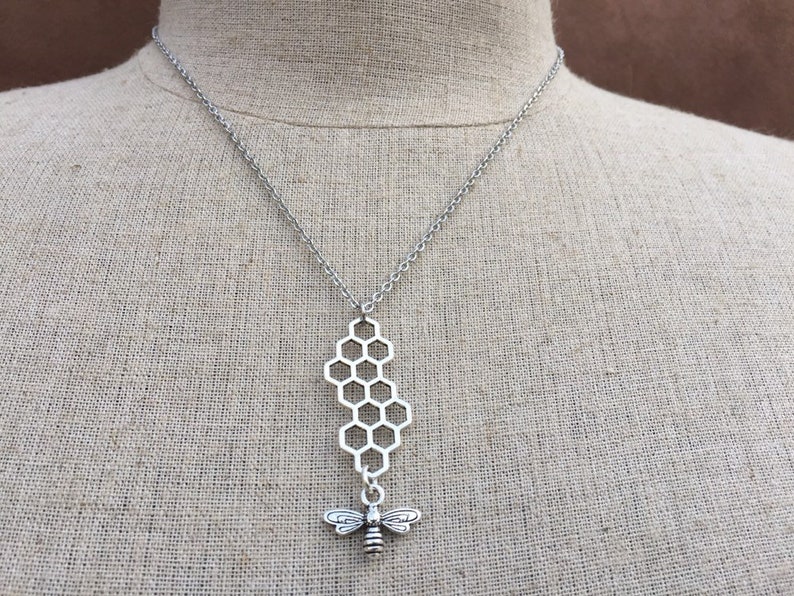 Bee Keeper Necklace Honeycomb Necklace SALE Bee Jewelry Gifts Bee Lover Jewelry Bee Necklace Honeycomb Bee Necklace