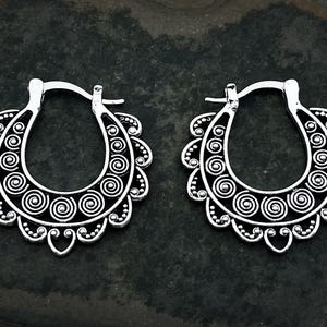 Dainty Silver Boho Hoops - Small Bohemian Hoop Earrings - Little Silver Hoop Earrings  - Boho Gifts For Her - Silver Bali Hoop Earrings