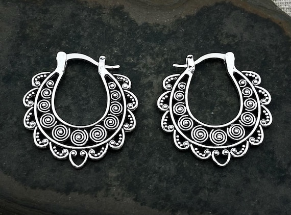Silver hoop earrings sale deals
