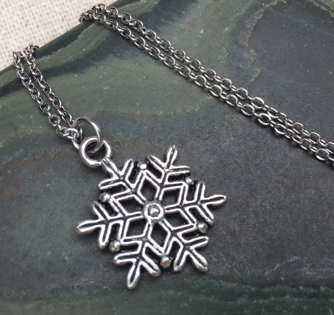 SALE Silver Snowflake Necklace Winter Necklace Gifts Snowflake Jewelry ...