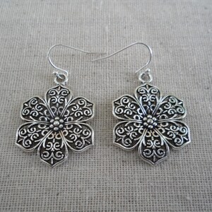 SALE Big Flower Earrings Flower Jewelry Gifts Floral Filigree Earrings Flower Statement Earrings Filigree Flower Jewelry image 4