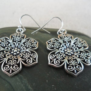 SALE Big Flower Earrings Flower Jewelry Gifts Floral Filigree Earrings Flower Statement Earrings Filigree Flower Jewelry image 2