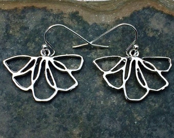 SALE - Whimsical Flower Earrings - Silver Flower Earrings - Unique Flower Earrings - Modern Flower Earrings - Silver Flower Jewelry Gifts