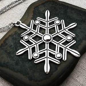 Collana fiocco di neve in argento - Collana fiocco di neve - Collana fiocco di neve grande - Collana fiocco di neve grande - Regali di gioielli fiocco di neve