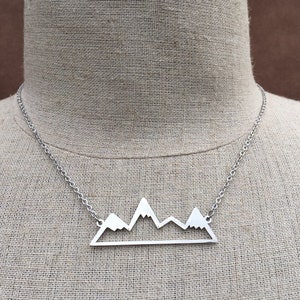 SALE Mountain Range Necklace Silver Mountain Necklace Mountain Lover Necklace Mountain Jewelry Gifts Silver Mountain Jewelry image 6