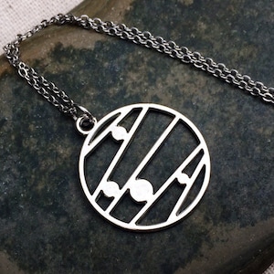 Collier moderne en argent - Collier géométrique rond - Collier minimaliste unique - Géométrique - Bijoux en argent modernes - Cadeaux pour elle