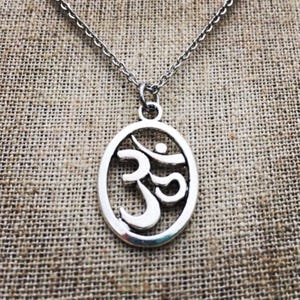 Dainty Ohm Necklace - Silver Ohm Necklace - Yoga Necklace - Yoga Jewelry Gift - Ohm Pendant Necklace - Ohm Jewelry Gifts - Ohm Gifts For Her