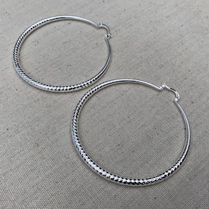 SALE Large Hoop Earrings Big Silver Hoops Modern Hoop Earrings Statement Hoop Earrings Big Modern Hoops Huge Silver Hoops image 4