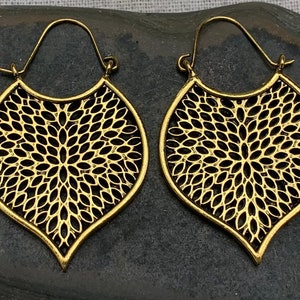 Gold Moroccan Hoops - Ethnic Gold Hoops - Gold Boho Earrings - Gold Hoop Earrings - Bohemian Gold Hoops - Gold Boho Hoops - Gifts For Her