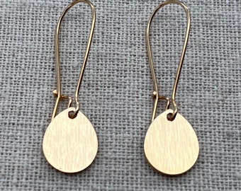 SALE - Little Teardrop Earrings - Dainty Gold Earrings - Gold Dangle Earrings - Small Gold Drop Earrings - Modern Minimalist Gold Earrings