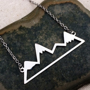 Mountain Range Necklace - Silver Mountain Necklace - Mountain Lover Necklace - Mountain  - Silver Mountain Jewelry -  Gifts For Her