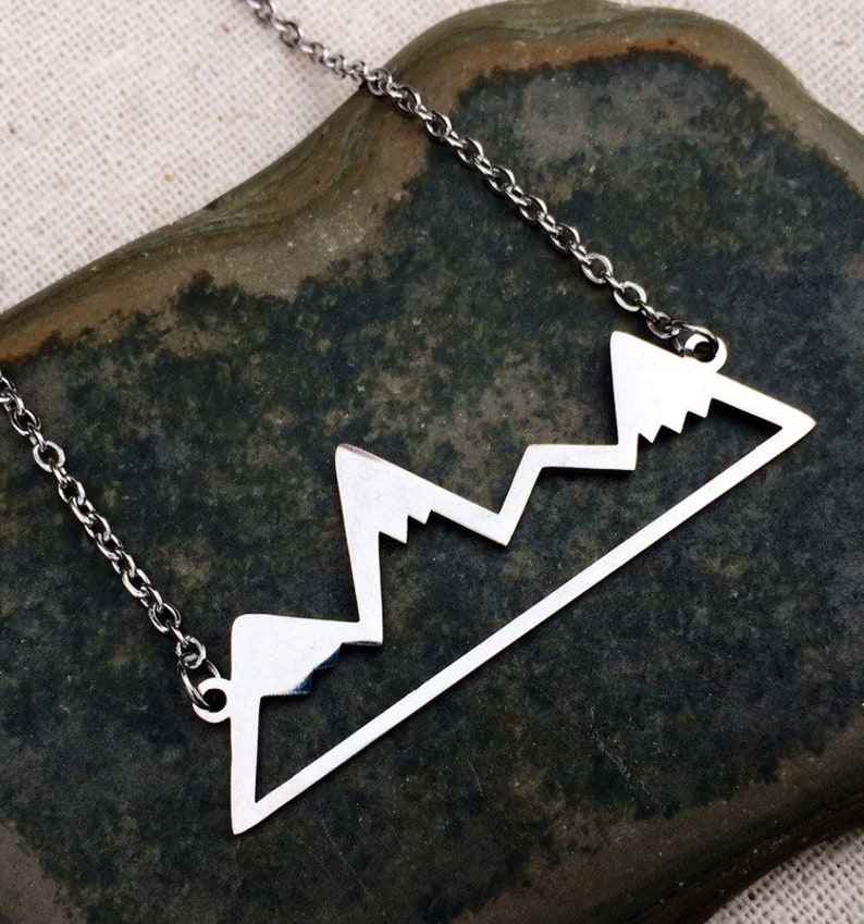 SALE Mountain Range Necklace Silver Mountain Necklace Mountain Lover Necklace Mountain Jewelry Gifts Silver Mountain Jewelry image 1