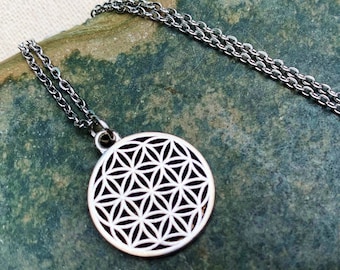 SALE - Silver Mandala Necklace - Silver Mandala Jewelry - Mandala Pendant - Mandala Jewelry Gifts - Geometric Necklace - Geometric Jewelry