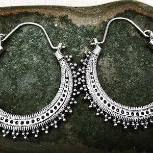 SALE - Silver Bali Hoops - Bali Hoop Earrings - Boho Hoop Earrings - Silver Boho Hoops - Bohemian Hoop Earrings - Silver Bohemian Hoops