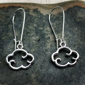 Silver Cloud Earrings - Cloud Dangle Earrings - Dainty Cloud Earrings - Small Cloud Earrings - Cloud Jewelry Gifts - Cloud Gifts For Her