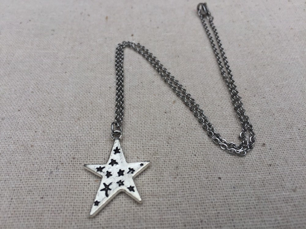 SALE Silver Star Necklace Silver Star Pendant Celestial | Etsy