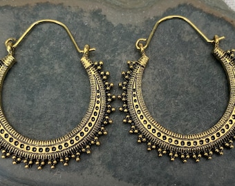 SALE - Gold Bali Hoops - Gold Boho Hoops - Gold Hoop Earrings - Artisan Gold Hoops - Bohemian Gold Earrings - Gold Earrings - Gold Hoops